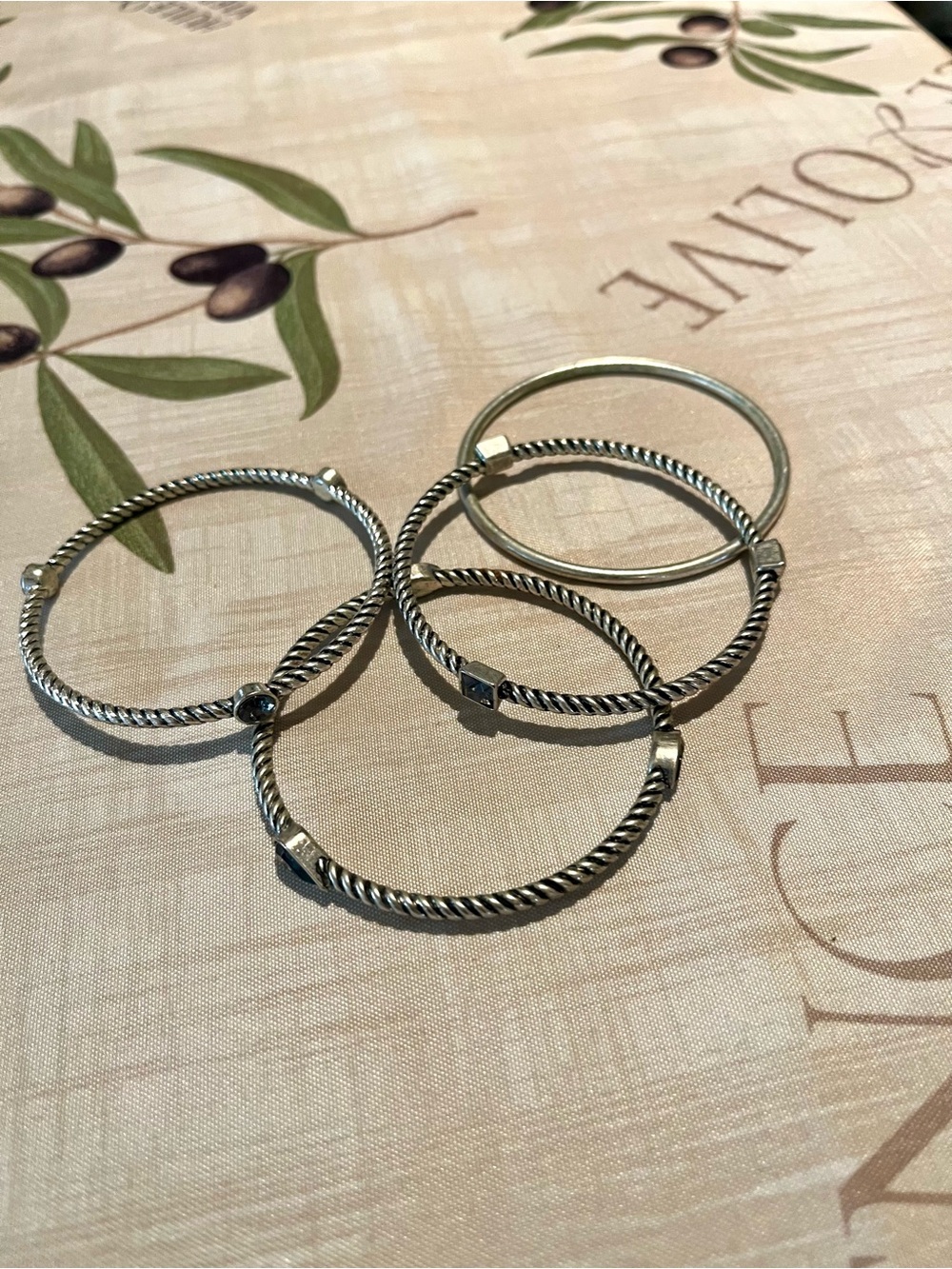 Silver-Tone Twisted Bangle Bracelet Set - Women Jewelry